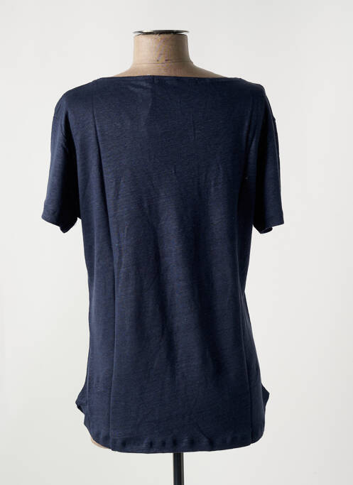 Tricou serigrafie flockată mâneci scurte albastru LE BOUDOIR D'EDOUARD femme