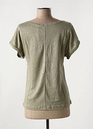 Tricou serigrafie flockată mâneci scurte verde LE BOUDOIR D'EDOUARD femeie