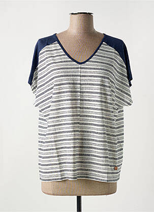 Tricou croială dreaptă mâneci scurte albastru LE BOUDOIR D'EDOUARD femme