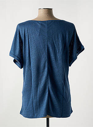 Tricou serigrafie flockată mâneci scurte albastru LE BOUDOIR D'EDOUARD femeie