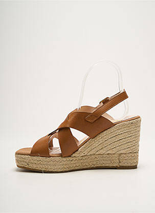 Espadrile închidere cu buclă(e) toc de 7 la 9 cm maro KANNA femeie