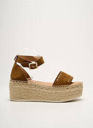 Espadrile nubuc toc de 7 la 9 cm maro KANNA femeie