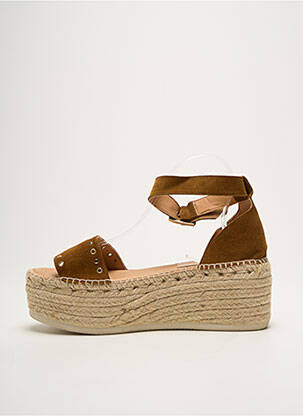 Espadrile nubuc toc de 7 la 9 cm maro KANNA femeie
