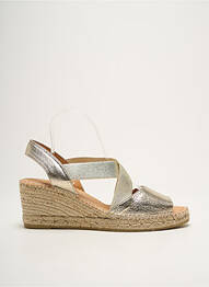 Espadrile țesătură satinată toc de 7 la 9 cm auriu KANNA femme