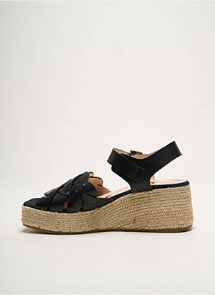 Espadrile țesătură satinată toc de 4 la 6 cm negru KANNA femeie