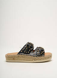 Espadrile țesătură satinată toc de 4 la 6 cm negru KANNA femme