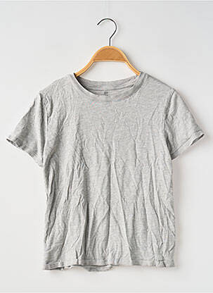 Tricou croială dreaptă mâneci scurte gri LA REDOUTE băiat