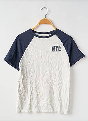 Tricou croială dreaptă mâneci scurte alb LA REDOUTE băiat