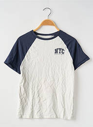 Tricou croială dreaptă mâneci scurte alb LA REDOUTE băiat