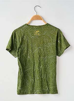Tricou croială dreaptă mâneci scurte verde L'EFFET PEI băiat