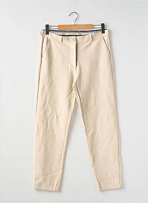 Pantalon drept talie elastică bej EAST DRIVE femeie