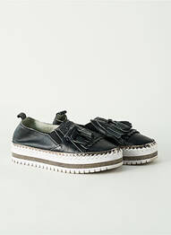 Mocasini material neted toc de 4 la 6 cm negru FOOLPRINT femeie