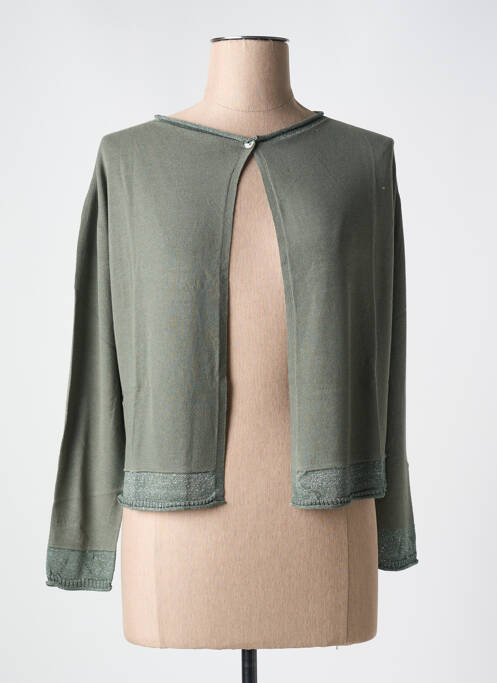 Vestă cu mâneci lungi croială cambrată verde LE BOUDOIR D'EDOUARD femme
