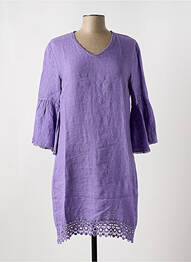 Rochie midi mâneci 3/4 mâneci 3/4 violet LE BOUDOIR D'EDOUARD femeie