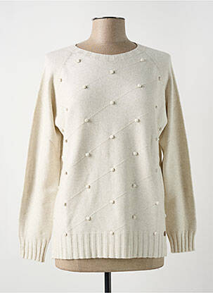 Pulover țesătură melanj mâneci lungi bej LE BOUDOIR D'EDOUARD femme