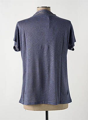 Tricou guler în v mâneci scurte albastru LE BOUDOIR D'EDOUARD femeie
