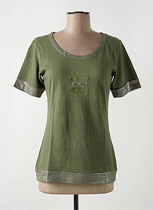 Tricou elasticitate mâneci scurte verde LE BOUDOIR D'EDOUARD femeie