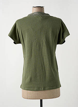 Tricou guler în v mâneci scurte verde LE BOUDOIR D'EDOUARD femeie