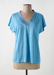 Tricou guler în v mâneci scurte albastru LE BOUDOIR D'EDOUARD femme