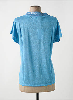 Tricou guler în v mâneci scurte albastru LE BOUDOIR D'EDOUARD femeie