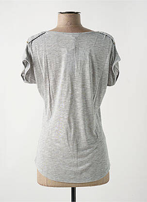 Tricou guler în v mâneci scurte gri LE BOUDOIR D'EDOUARD femeie