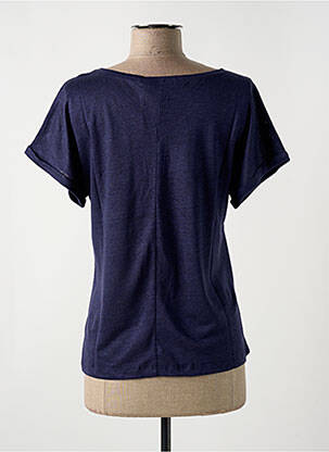 Tricou guler în v mâneci scurte albastru LE BOUDOIR D'EDOUARD femeie