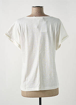 Tricou guler în v mâneci scurte bej LE BOUDOIR D'EDOUARD femeie