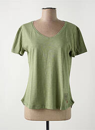 Tricou guler în v mâneci scurte verde LE BOUDOIR D'EDOUARD femme