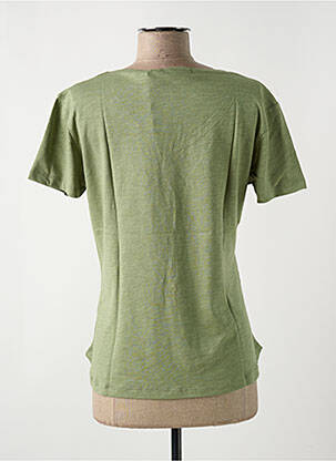 Tricou guler în v mâneci scurte verde LE BOUDOIR D'EDOUARD femeie
