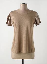 Tricou elasticitate mâneci scurte maro LE BOUDOIR D'EDOUARD femme