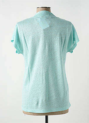 Tricou guler în v mâneci scurte albastru LE BOUDOIR D'EDOUARD femeie