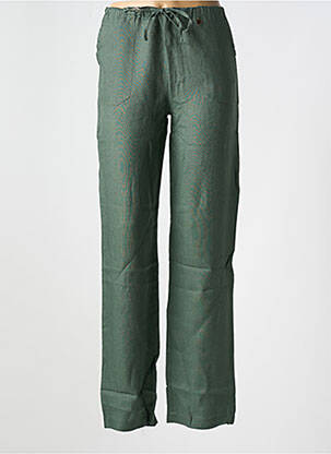 Pantalon drept talie elastică mărime normală verde LE BOUDOIR D'EDOUARD femeie