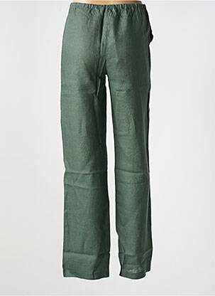 Pantalon drept talie elastică mărime normală verde LE BOUDOIR D'EDOUARD femeie