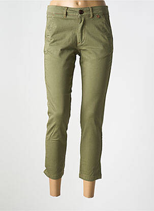 Pantalon 7/8 țesătură poplin mărime normală verde LE BOUDOIR D'EDOUARD femeie