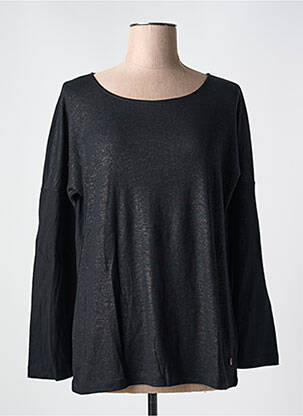Top guler rotund mâneci lungi negru LE BOUDOIR D'EDOUARD femeie