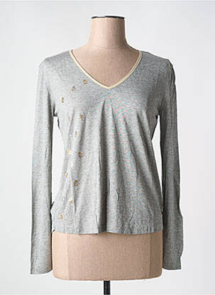 Tricou mâneci lungi mâneci lungi gri LE BOUDOIR D'EDOUARD femeie