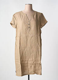 Rochie midi mâneci scurte mâneci scurte bej LE BOUDOIR D'EDOUARD femeie