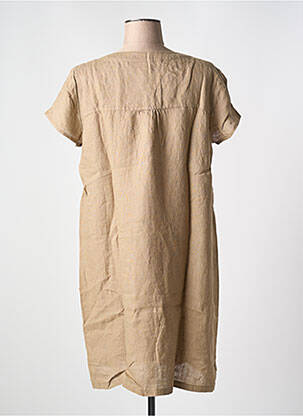 Rochie midi mâneci scurte mâneci scurte bej LE BOUDOIR D'EDOUARD femeie
