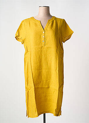 Rochie midi mâneci scurte mâneci scurte galben LE BOUDOIR D'EDOUARD femeie