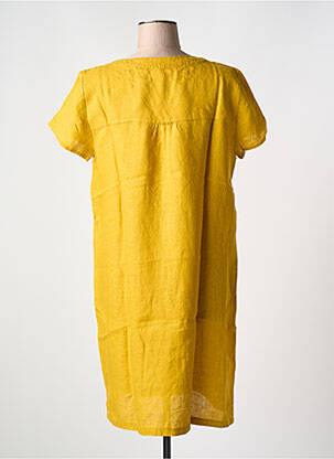 Rochie midi mâneci scurte mâneci scurte galben LE BOUDOIR D'EDOUARD femeie