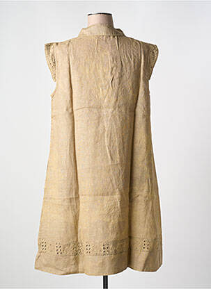 Rochie midi mâneci scurte mâneci scurte maro LE BOUDOIR D'EDOUARD femeie