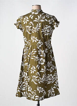 Rochie midi imprimeu fantezie mâneci scurte verde LE BOUDOIR D'EDOUARD femeie