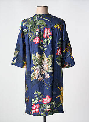 Rochie midi imprimeu floral mâneci 3/4 albastru LE BOUDOIR D'EDOUARD femeie