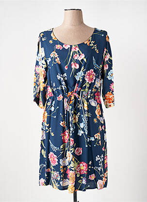 Rochie midi imprimeu floral mâneci 3/4 albastru LE BOUDOIR D'EDOUARD femeie