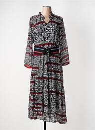 Rochie lungă mâneci lungi mâneci lungi negru POUPEE CHIC femme