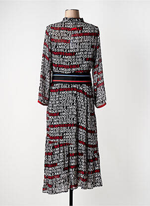 Rochie lungă mâneci lungi mâneci lungi negru POUPEE CHIC femeie