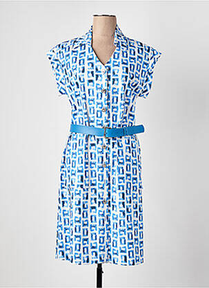 Rochie midi mâneci scurte mâneci scurte albastru CAROLINE BISS femeie