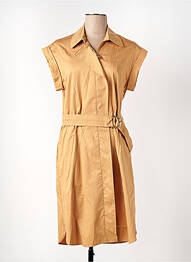 Rochie midi mâneci scurte mâneci scurte bej CAROLINE BISS femme