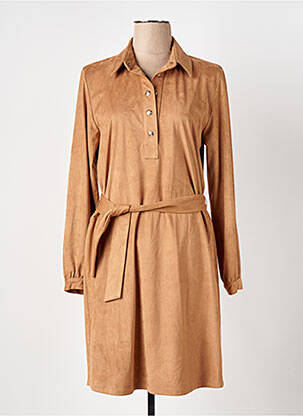 Rochie midi mâneci lungi mâneci lungi bej CAROLINE BISS femeie