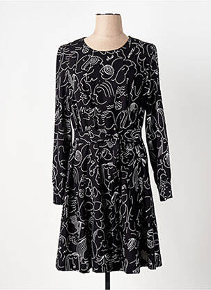 Rochie midi imprimeu fantezie mâneci lungi negru CAROLINE BISS femeie
